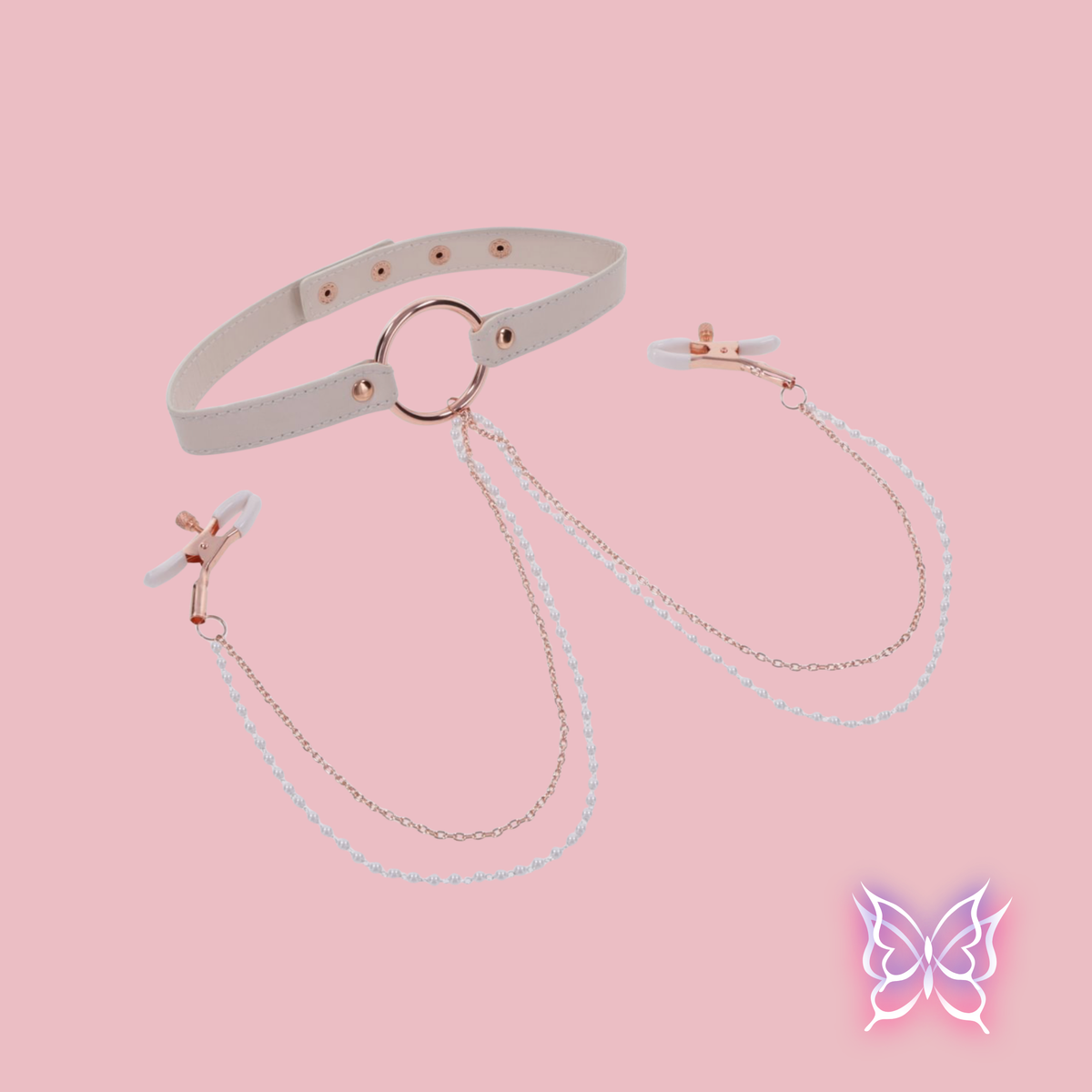 Peaches 'n CreaMe Collar with Nipple Clamps